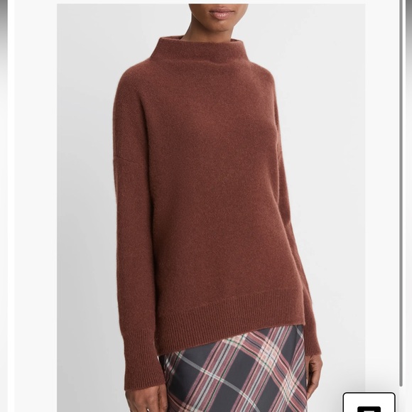 Vince Boiled Cashmere Funnel Neck Pullover Sweater - Picture 2 of 4